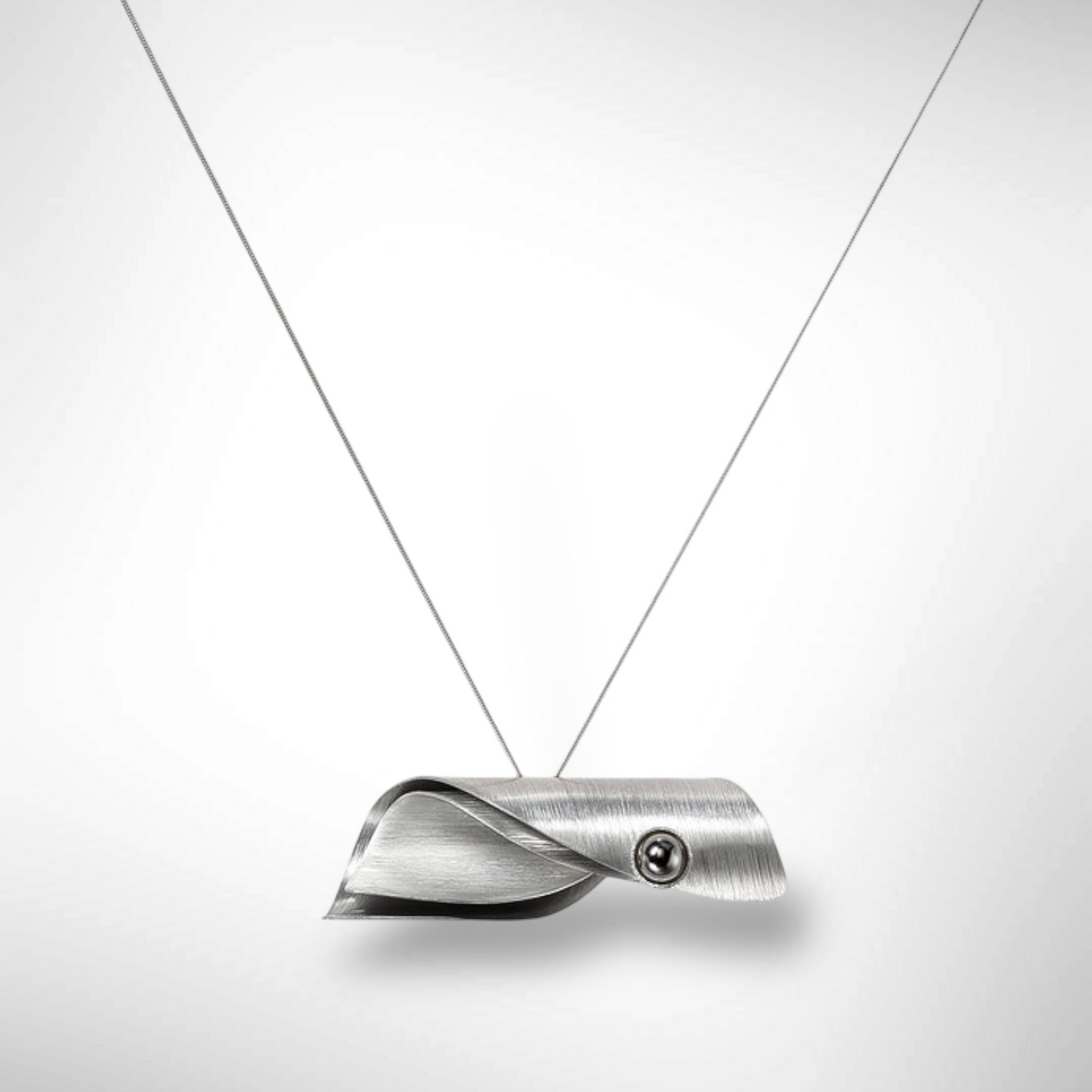 BREAK Double Wave Pendant Necklace on Silver Chain from the WATER Collection