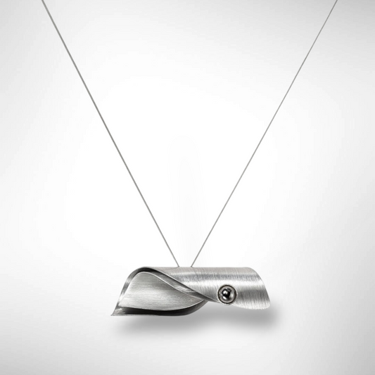 BREAK Double Wave Pendant Necklace on Silver Chain from the WATER Collection