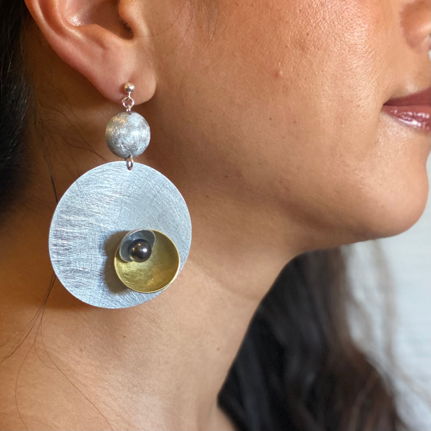BLOSSOM Large Light Weight Round Statement Earrings