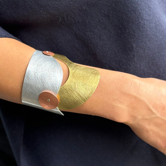 BUBBLES | FLOAT 1 Tri Metal Mid-Arm Statement Cuff