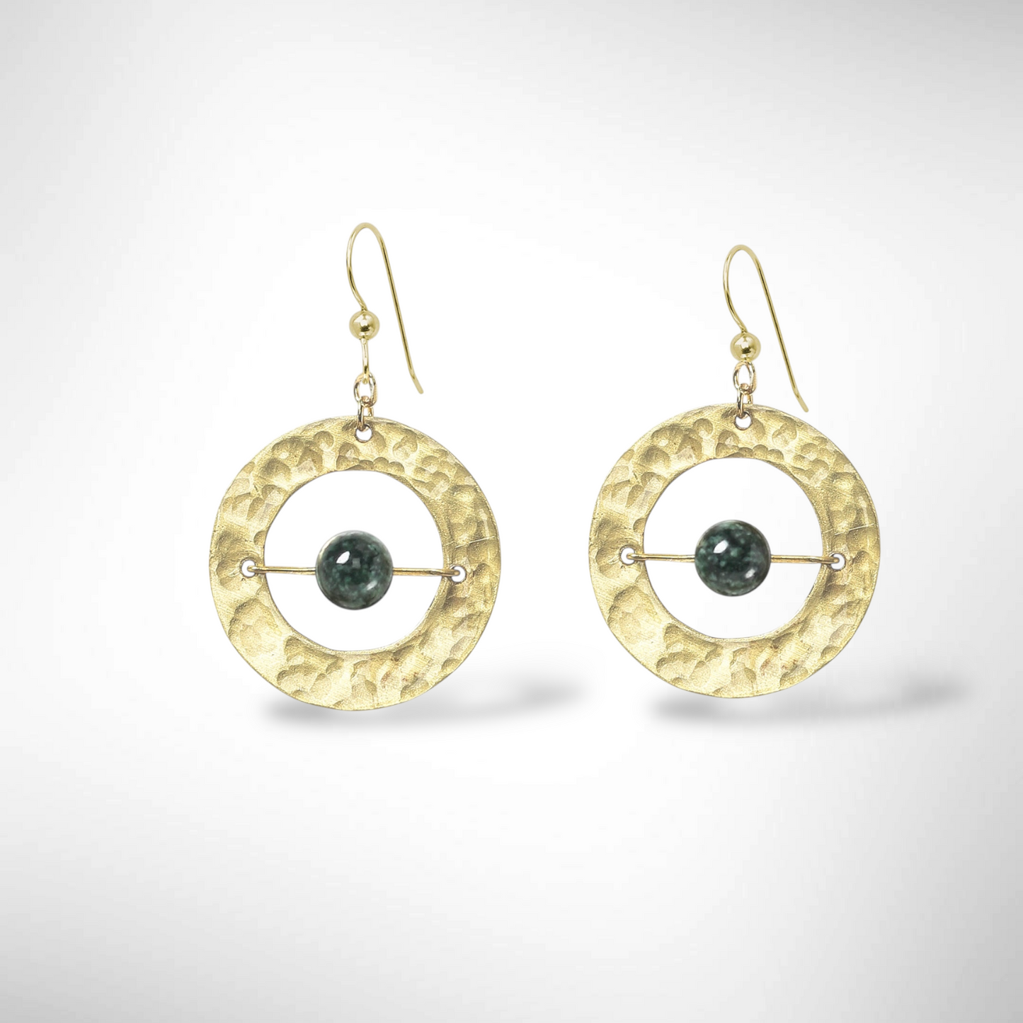 AXIS SMALL Contemporary Every Day Dangle Earrings with Suspended Stone from the LIMINAL Collection