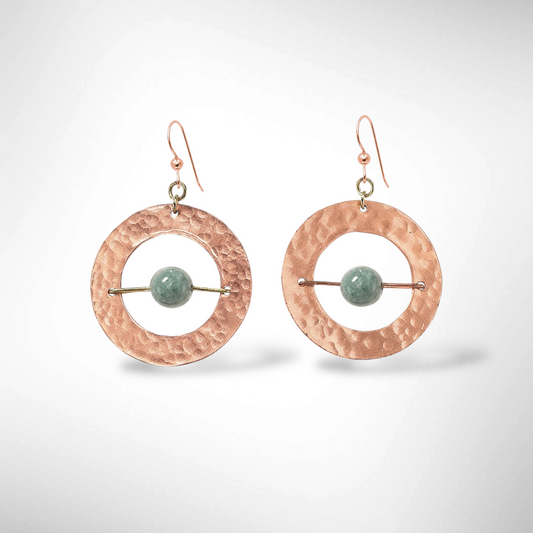 AXIS SMALL Contemporary Every Day Dangle Earrings with Suspended Stone from the LIMINAL Collection