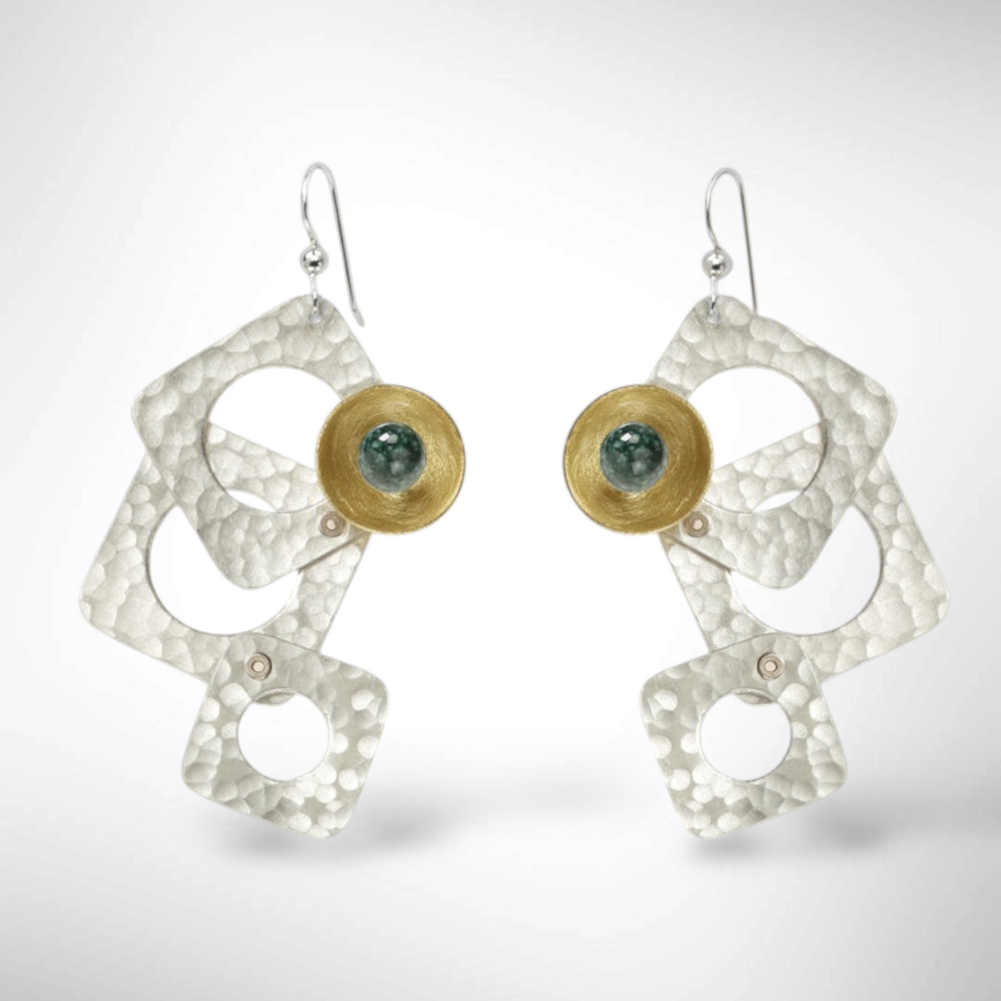 GROW LONG 3 Piece Angular Dangle Earrings with metal and bead options from the SCULPTURAL Collection