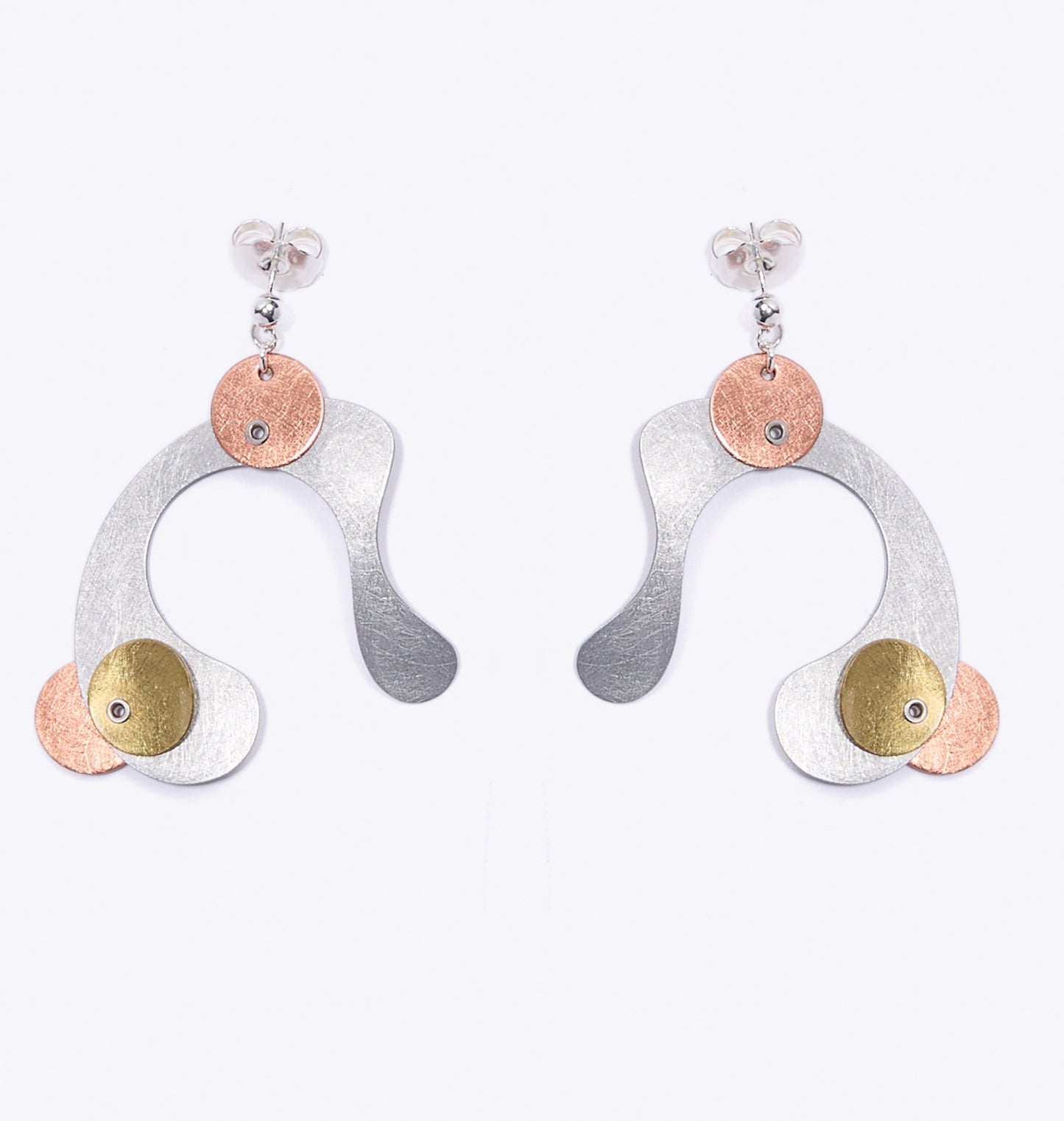 BUBBLES | POP 1 Dripping Bubbles Tri Metal Dangle Earrings