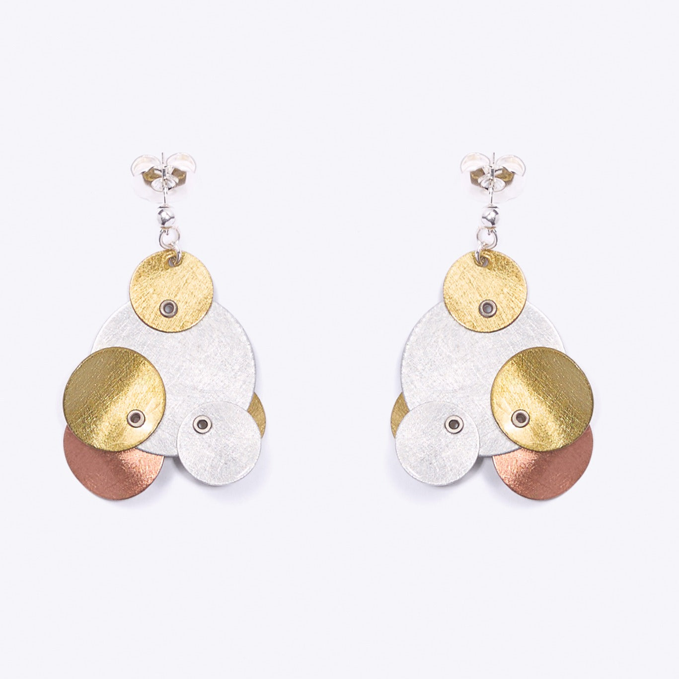 BUBBLES | TICKLE 1 Tri Metal Circle Earrings from the BUBBLES