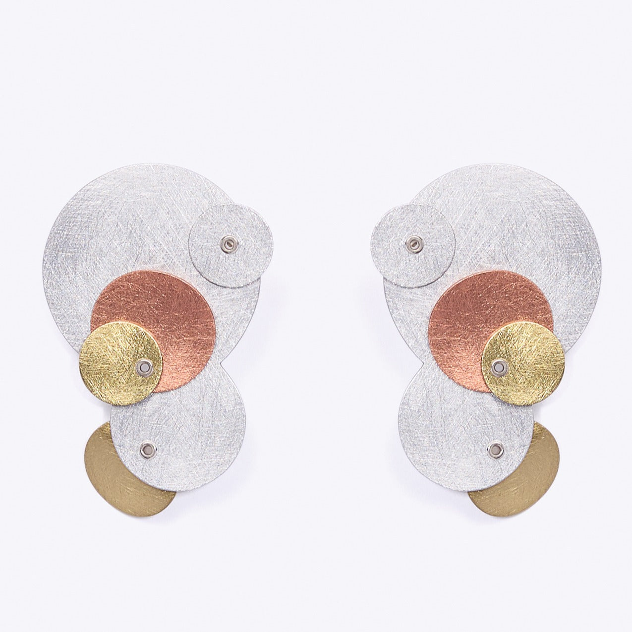 BUBBLES | TICKLE 1 Small Mixed Metal Circle Earrings