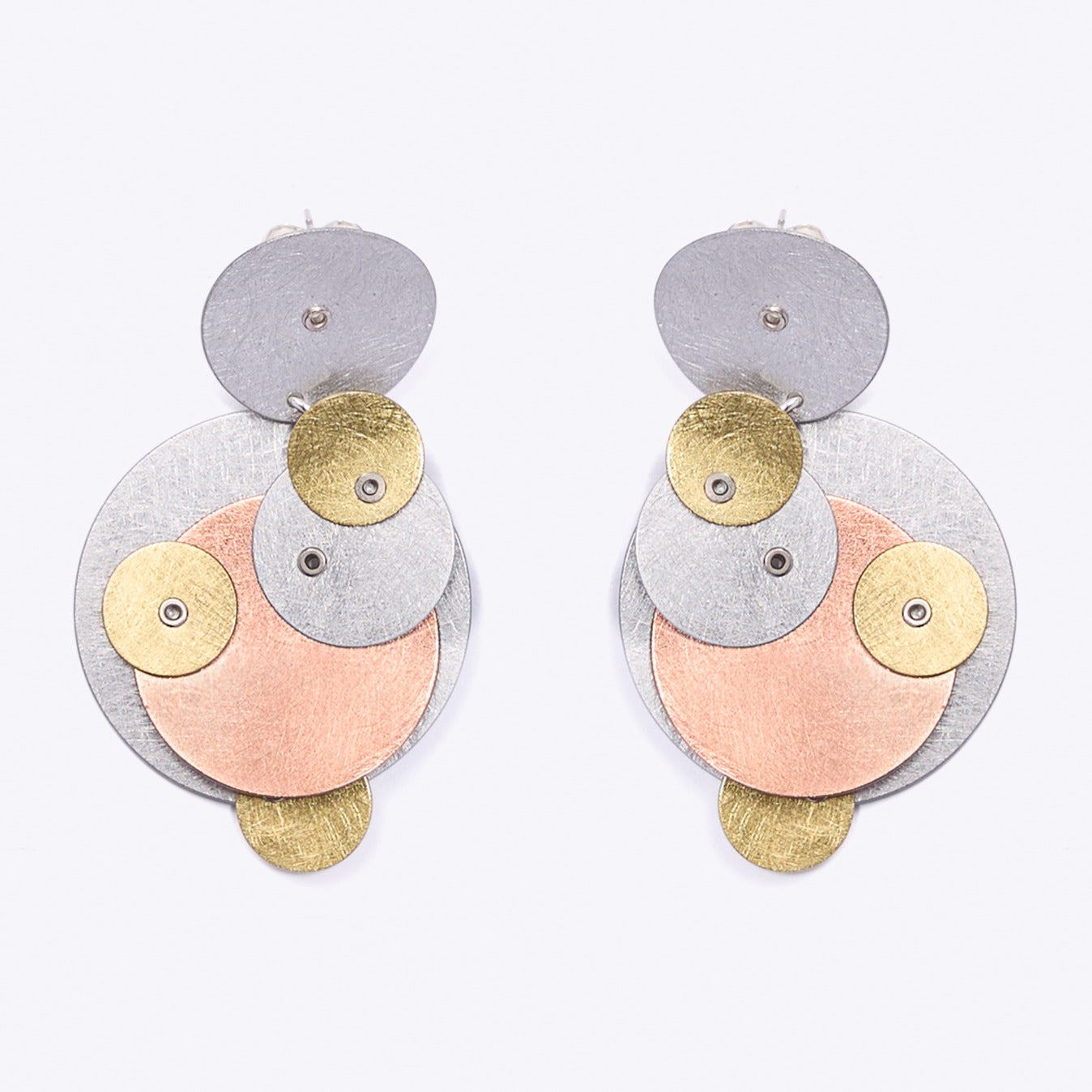 BUBBLES | TICKLE 3 Large Mixed Metal Circle Earrings from BUBBLES