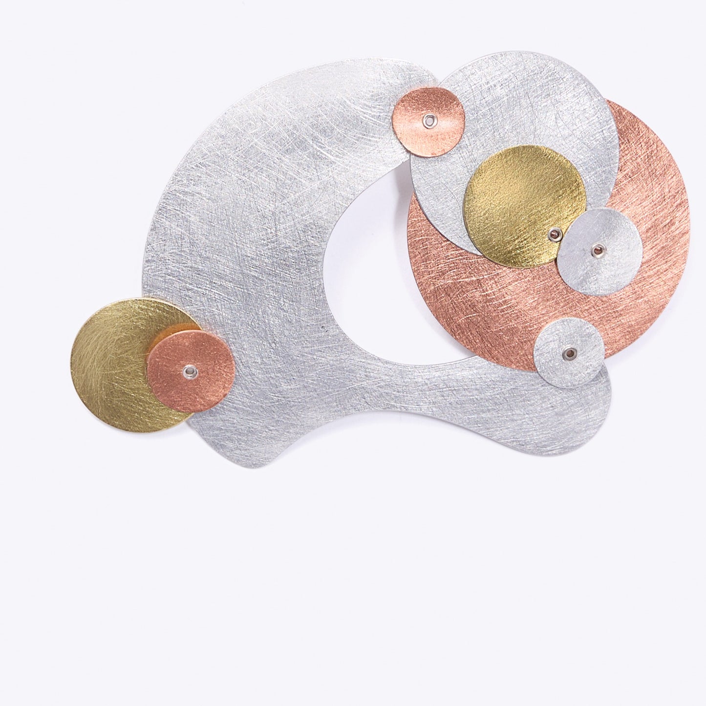 BUBBLES | FLOAT 1 Striking Statement Pin Alum, Brass & Copper