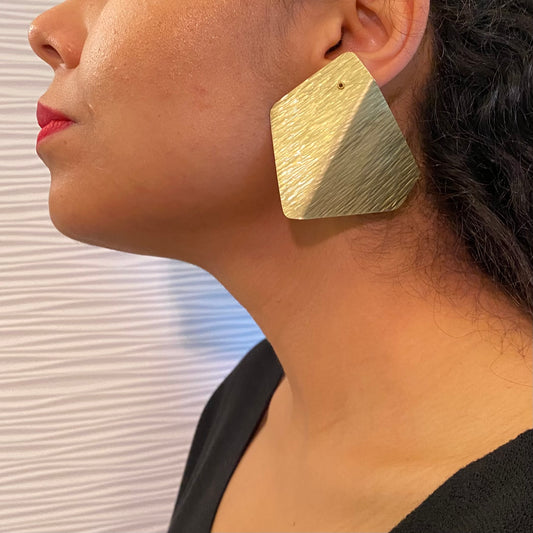 FIGURE | WONDER 1 Dramatic Wrap Around Abstract Brass Earrings