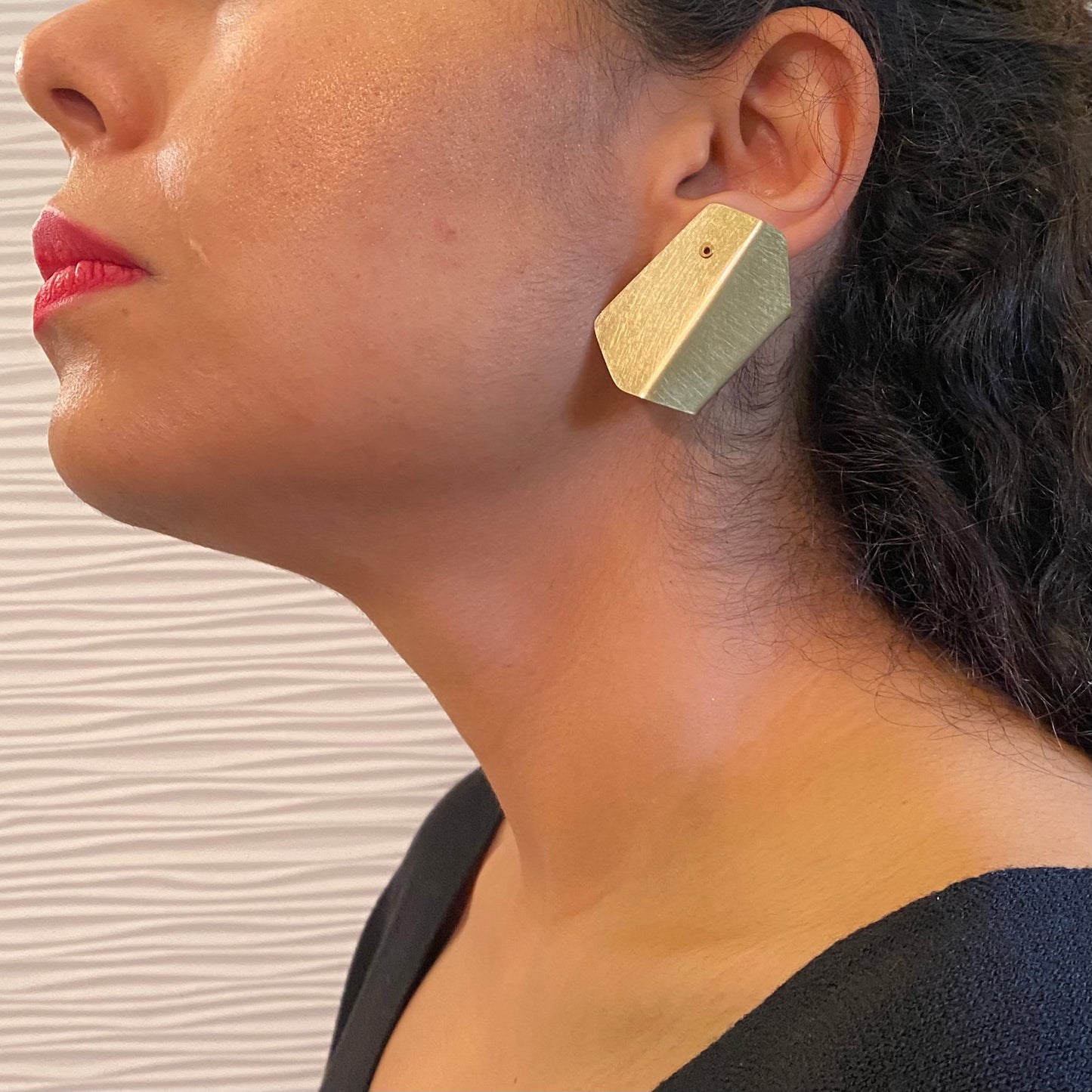 WONDER 3 Tri-Fold Multi-Directional Abstract Post Earrings from the FIGURE Collection