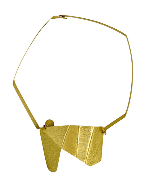 WONDER 1 Folded Metal Centerpiece Necklace from the FIGURE Collection