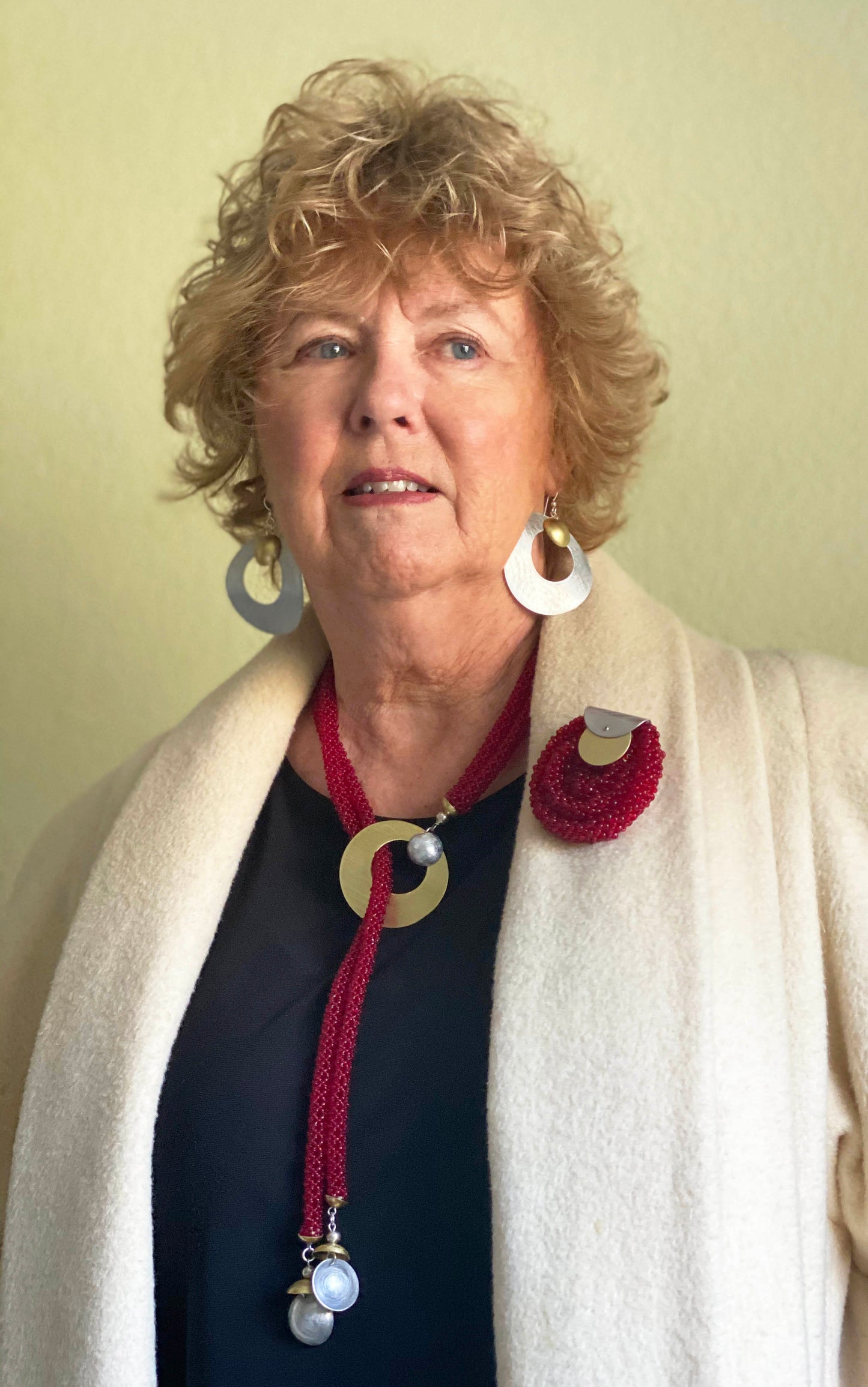 PETAL Round Disc Mixed Metal Metal Dangle Earrings