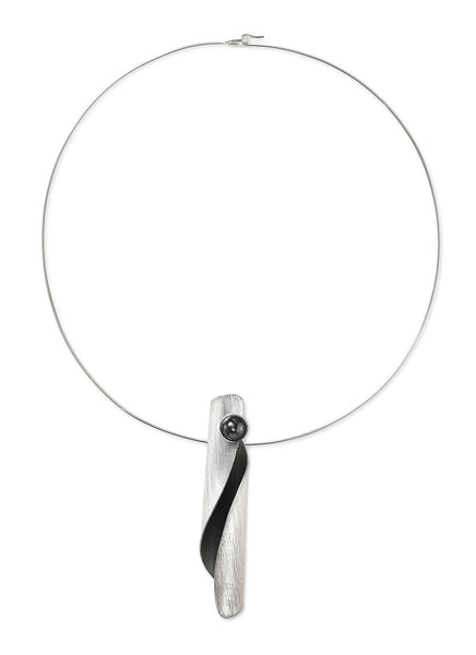 BARREL Single Wave Modern Collar Pendant Necklace from the WATER Collection
