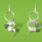 SPIRAL Swirling dangle earring with simulated pearl