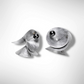 DECIBEL 2 Multi-Sided Close to the Face Lightweight Conical Post Earrings from the SOUND Collection with Simulated Pearls