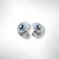 DECIBEL 3 Close to the Face Lightweight Conical Post Earrings from the SOUND Collection with Simulated Pearl