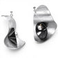 PULSE 1 Large Undulating Aluminum Post Earrings from the SOUND Collection with Recycled Record Vinyl and Simulated Pearls