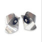 PULSE 2 Medium Sized Undulating Aluminum Post Earrings, Recycled Record Vinyl