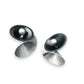 VOLUME 2 Medium Sized Multi-Sided Post Earrings from the SOUND Collection with Recycled Record Vinyl and Simulated Pearls
