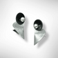 VOLUME 3 Smaller Multi-Sided Post Earrings from the SOUND Collection with Recycled Record Vinyl and Simulated Pearls