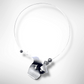 PULSE 2 Recycled Vinyl Statement Necklace: Aluminum and Simulated Pearls