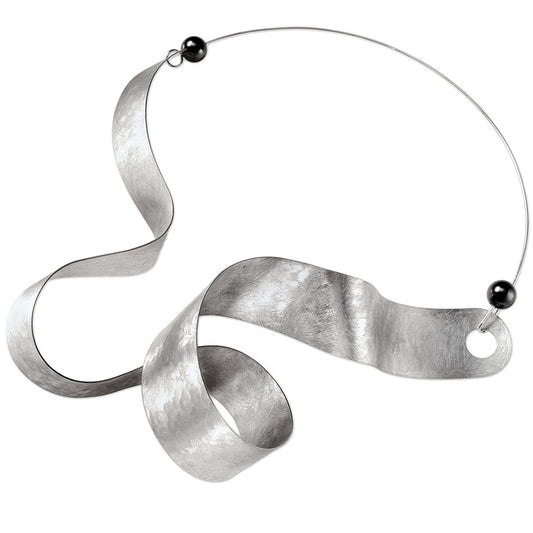 SOUND | VIBE 1 Wearable Sculpture Sound Wavy Necklace with Simulated Pearls