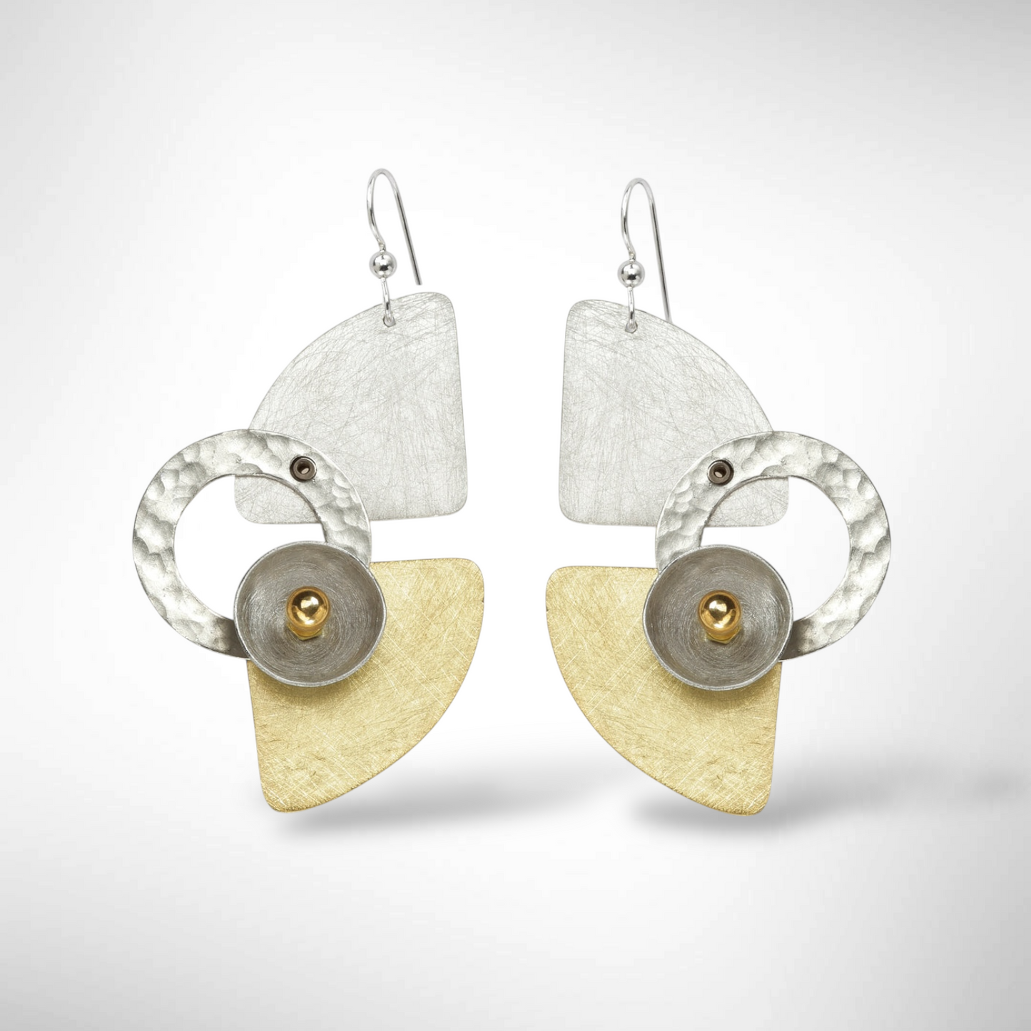 DRIFT Avant Gard Mixed Metal Statement Earrings with Accent Bead Options