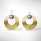 PETAL Round Disc Mixed Metal Metal Dangle Earrings