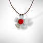 POPPY Adjustable Aluminum Flower Necklace with Red Center