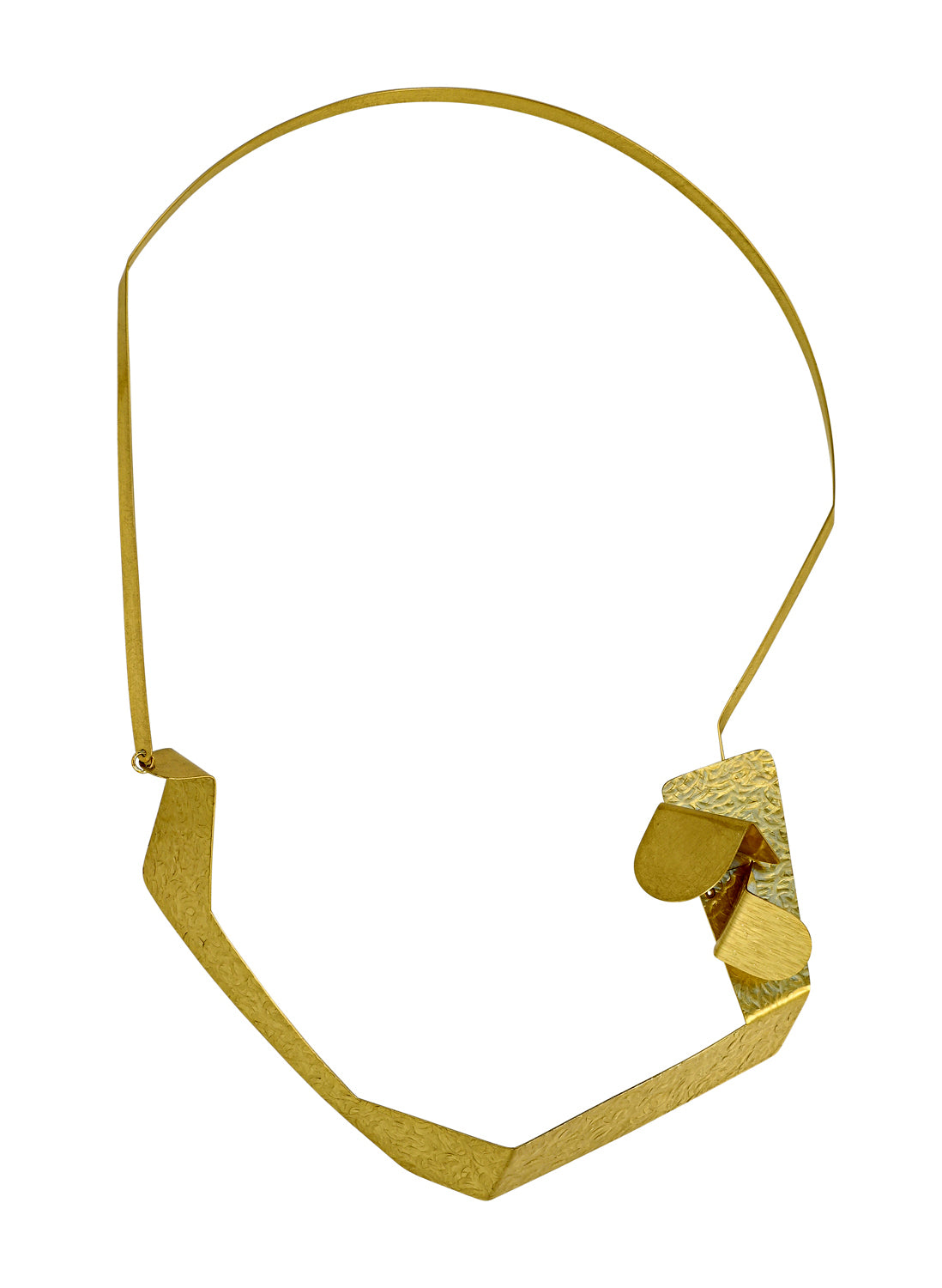 FIGURE |  REFLECT 2 Expressive Angular Gold-Tone Necklace with hidden front clasp