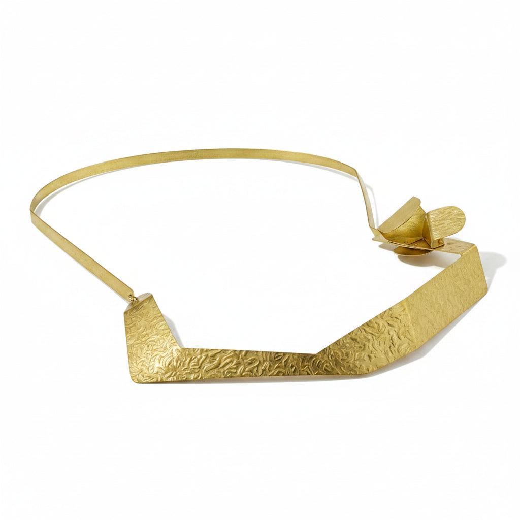 FIGURE |  REFLECT 2 Expressive Angular Gold-Tone Necklace with hidden front clasp