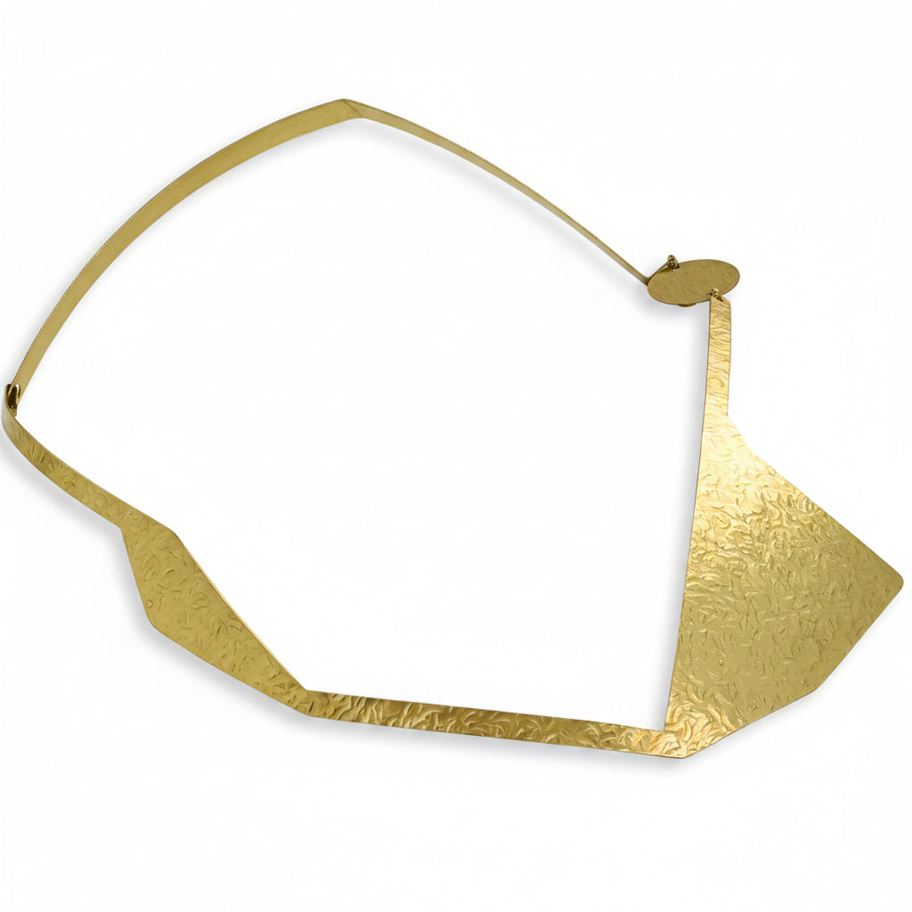 FIGURE | SHARE 2 Flat Brass Angular Contemporary Necklace