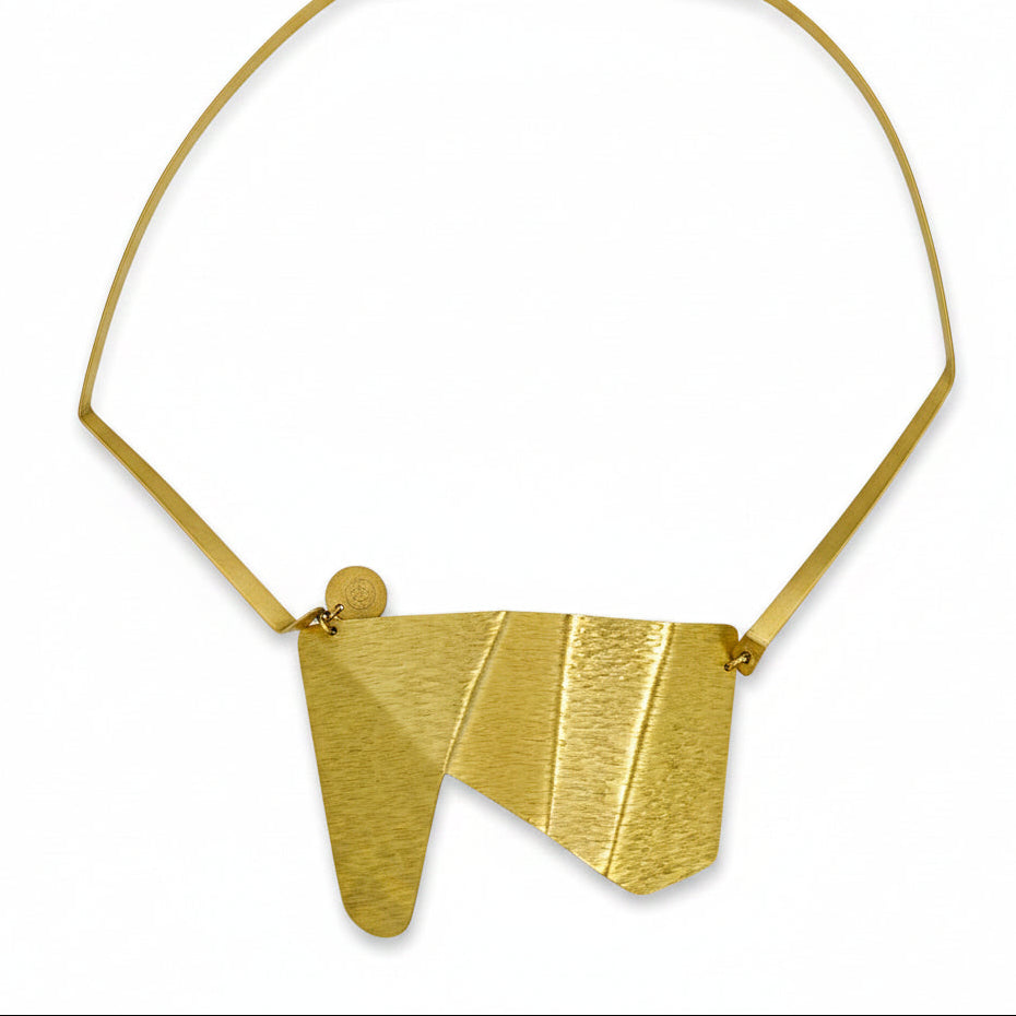 FIGURE | WONDER 1 Folded Brass Centerpiece Necklace