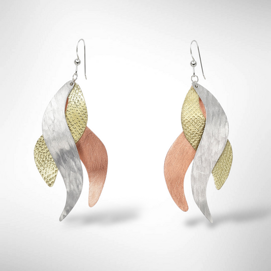 SAND - Our most popular earring! 3 piece ocean themed Modern Dangle Earring from the WATER Collection