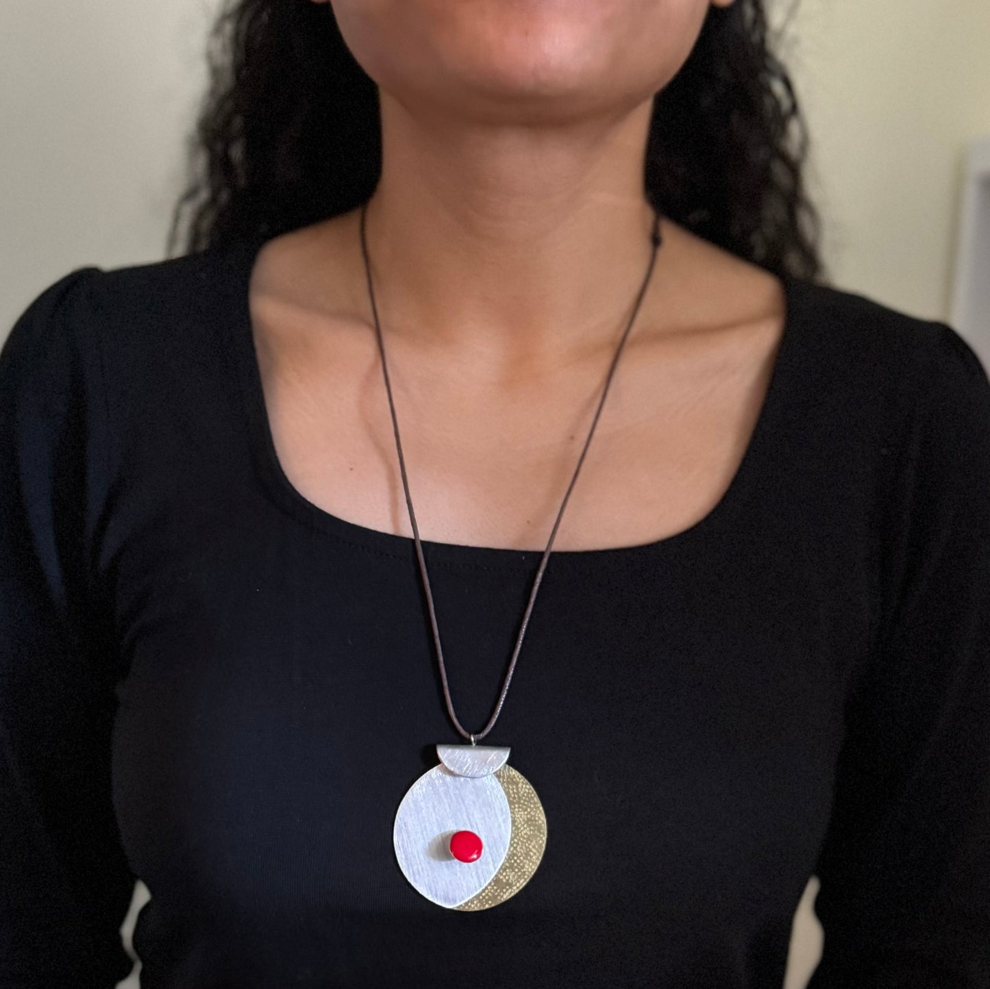 SLICE Mixed Metal pendant necklace