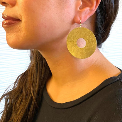BURST LARGE Dramatic Disc Earrings explode with style