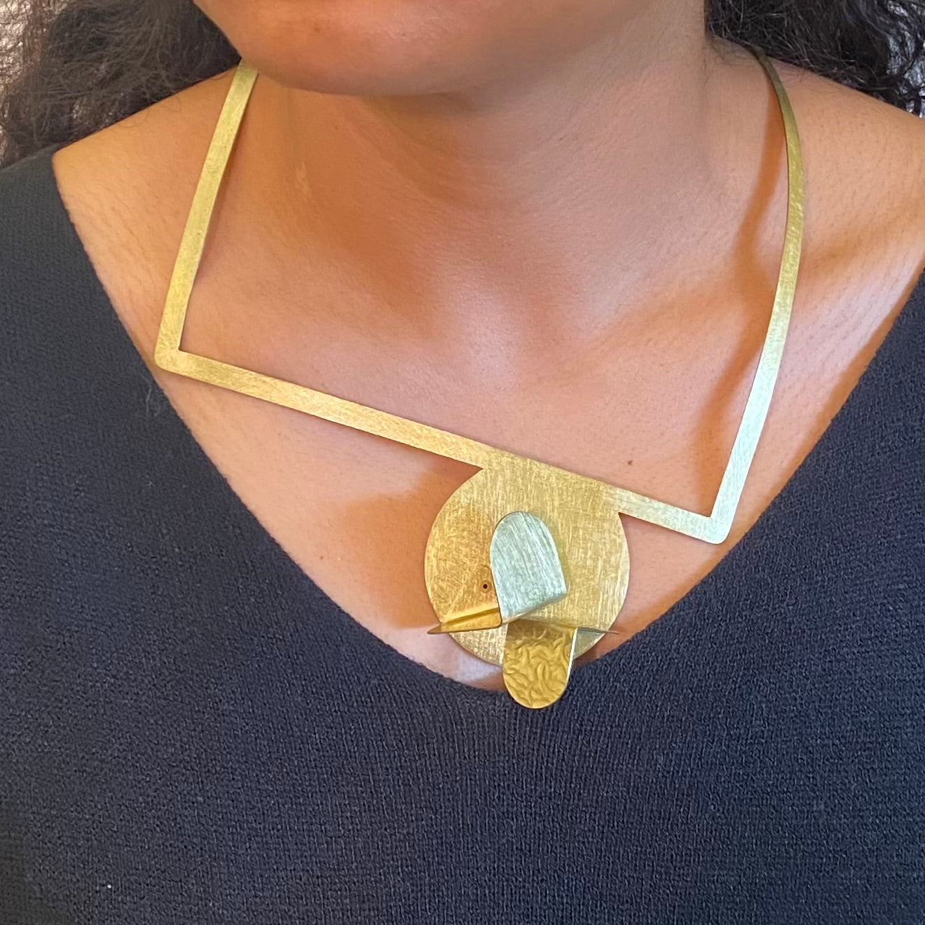 FIGURE | REFLECT 1 Abstract Interchangeable Gold-Tone Necklace