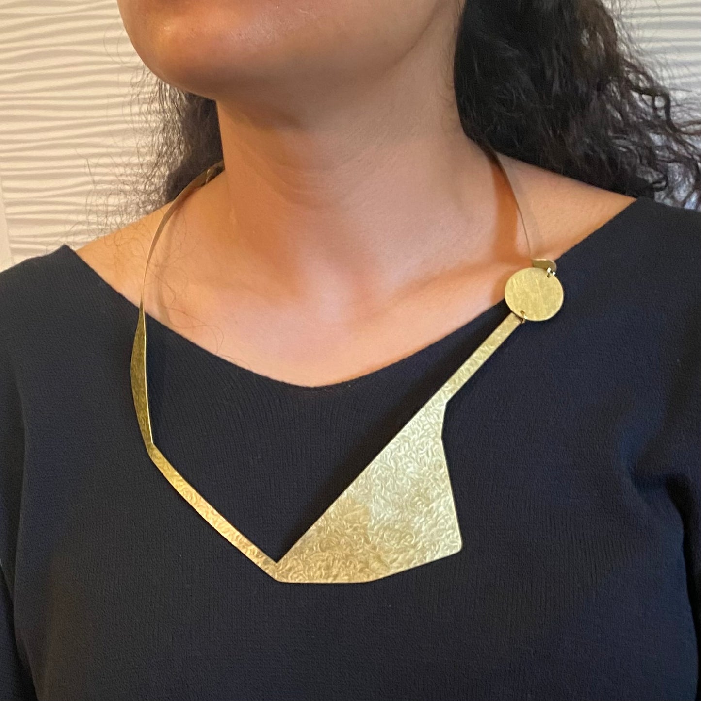 SHARE 2 Flat Angular Contemporary Necklace from the FIGURE Collection