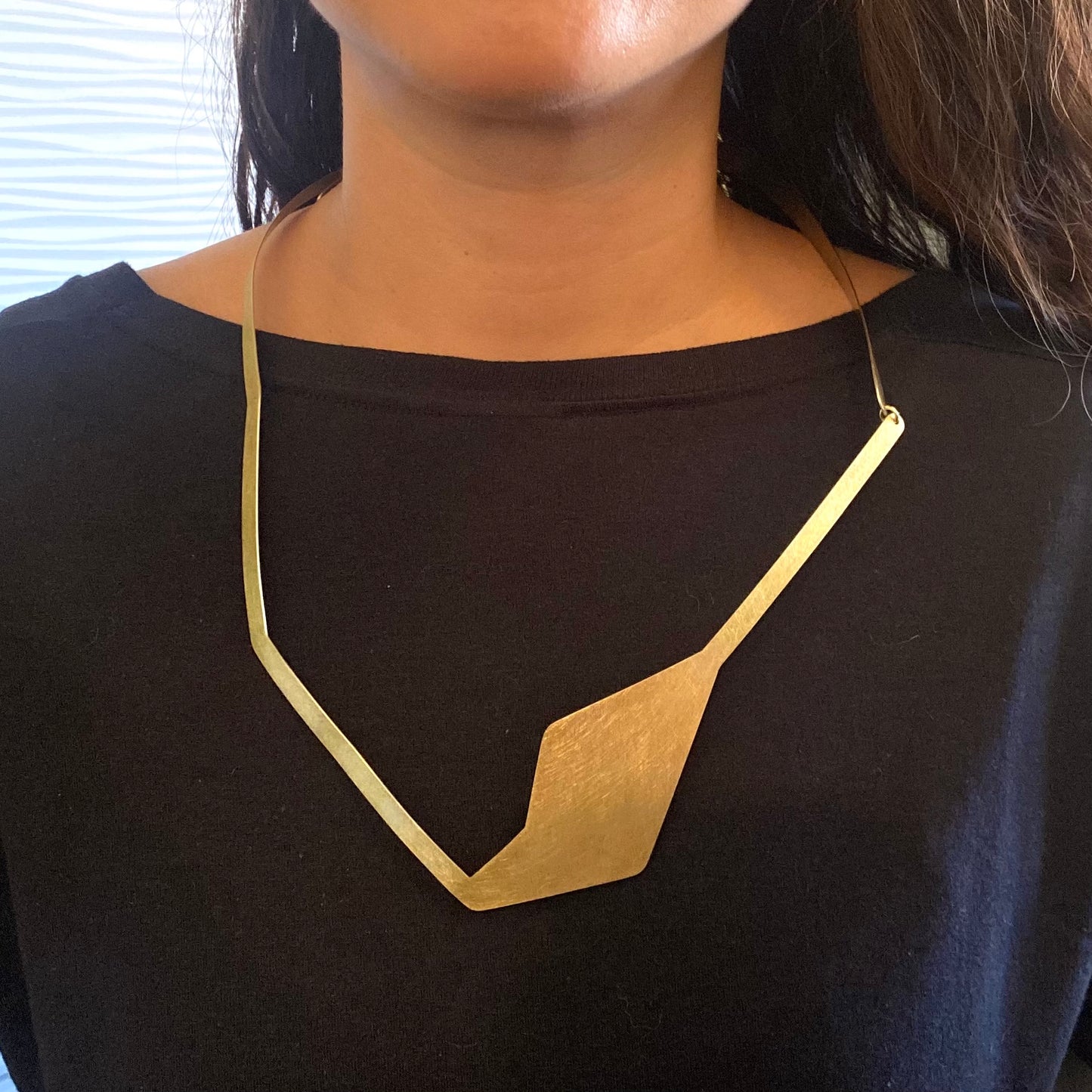 SHARE 4 Flat Angular Contemporary Necklace from the FIGURE Collection