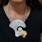 BUBBLES | FLOAT 1 Large Central Pendant Mixed Metal Necklace