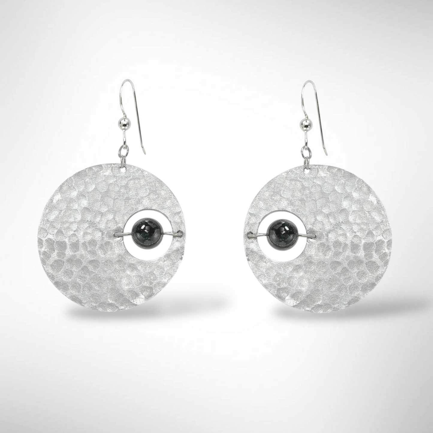 AXIS Contemporary Celestial Inspired Dangle Earrings with Suspended Stone from the LIMINAL Collection