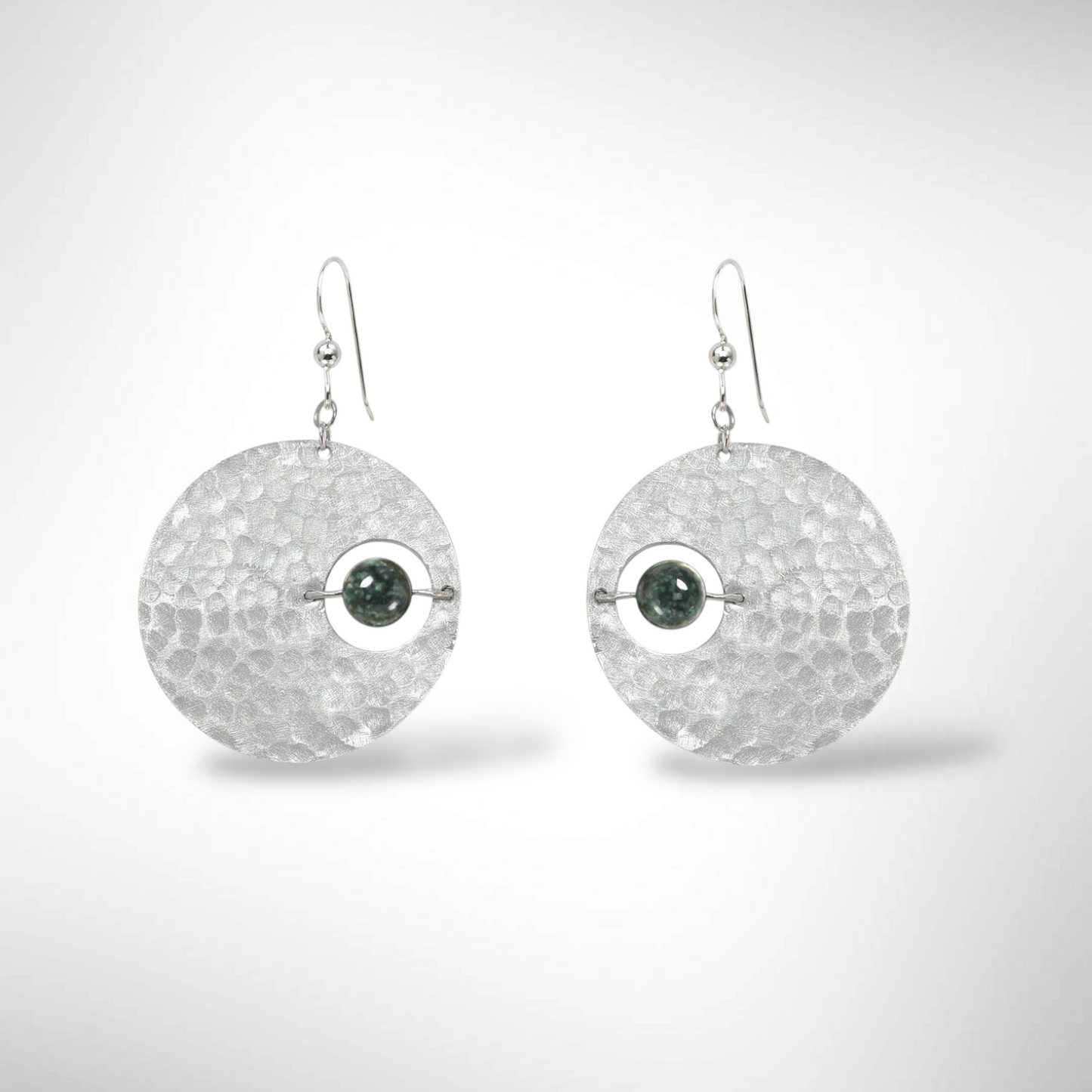 AXIS Contemporary Celestial Inspired Dangle Earrings with Suspended Stone from the LIMINAL Collection