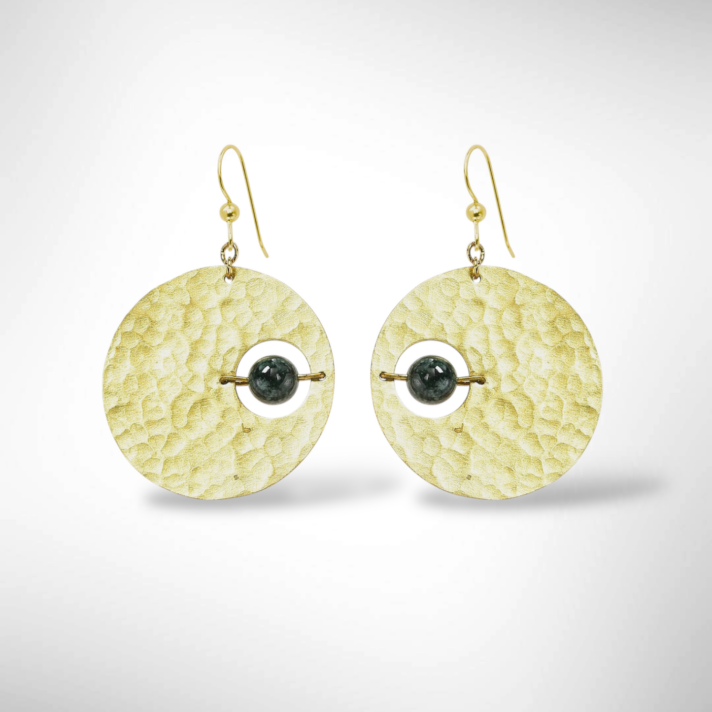 AXIS Contemporary Celestial Inspired Dangle Earrings with Suspended Stone from the LIMINAL Collection