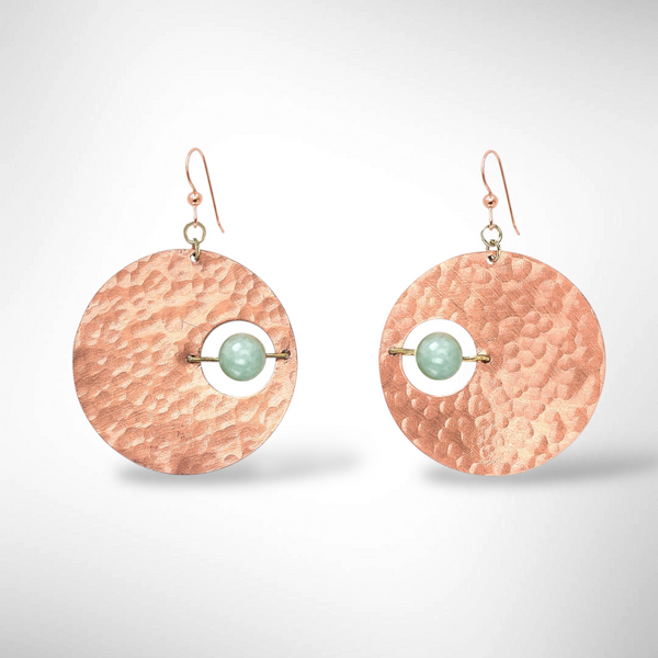 AXIS Contemporary Celestial Inspired Dangle Earrings with Suspended Stone from the LIMINAL Collection