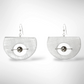 AXIS FOLD Contemporary Folded Circle Dangle Earrings with Suspended Simulated Pearl