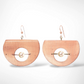 AXIS FOLD Contemporary Metal Dangle Earrings with Suspended Stone from the LIMINAL Collection
