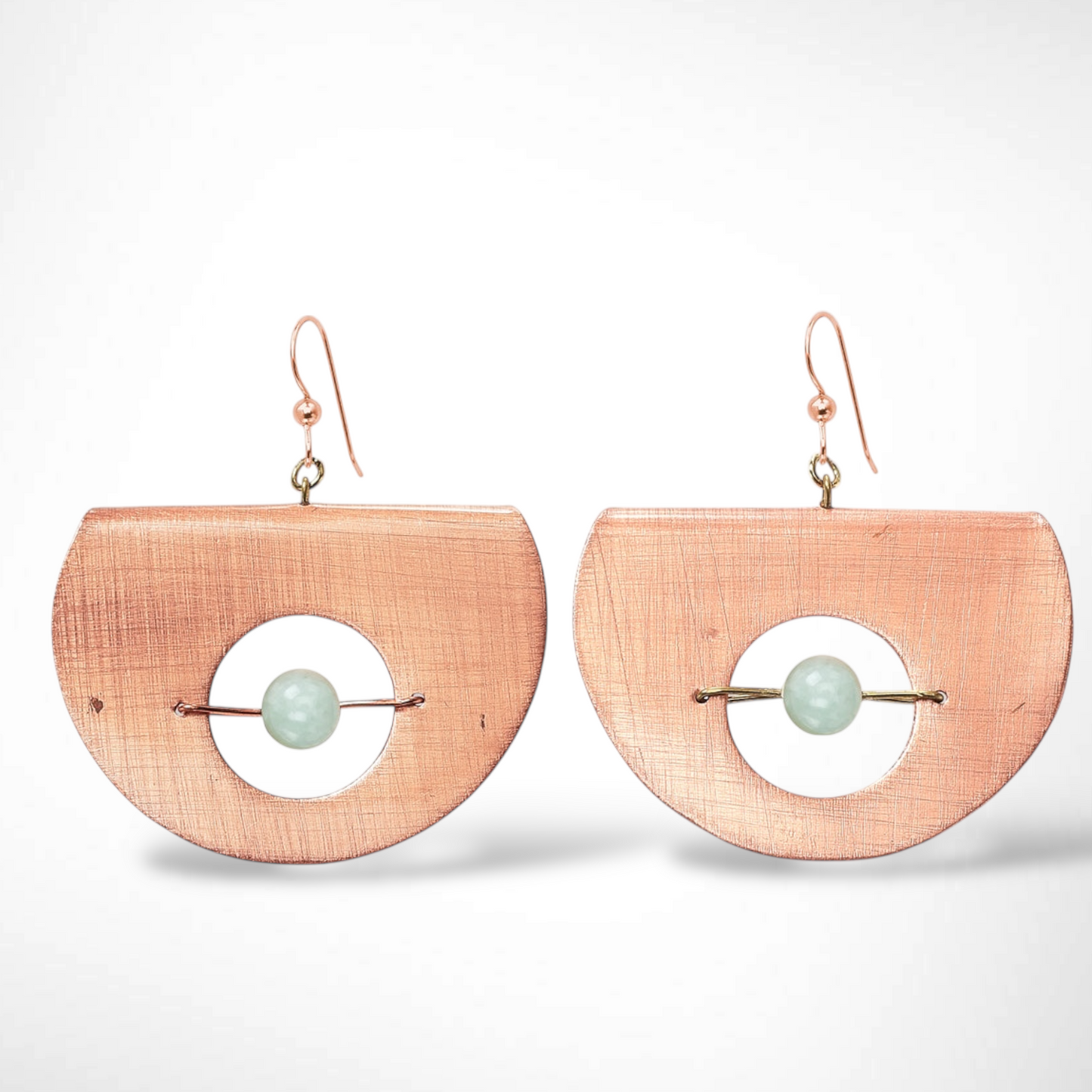 AXIS FOLD Contemporary Metal Dangle Earrings with Suspended Stone from the LIMINAL Collection