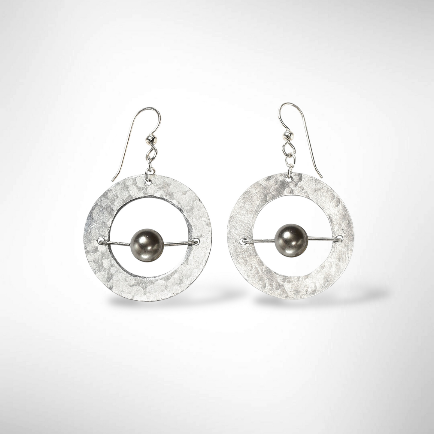 AXIS SMALL Contemporary Every Day Dangle Earrings with Suspended Stone from the LIMINAL Collection