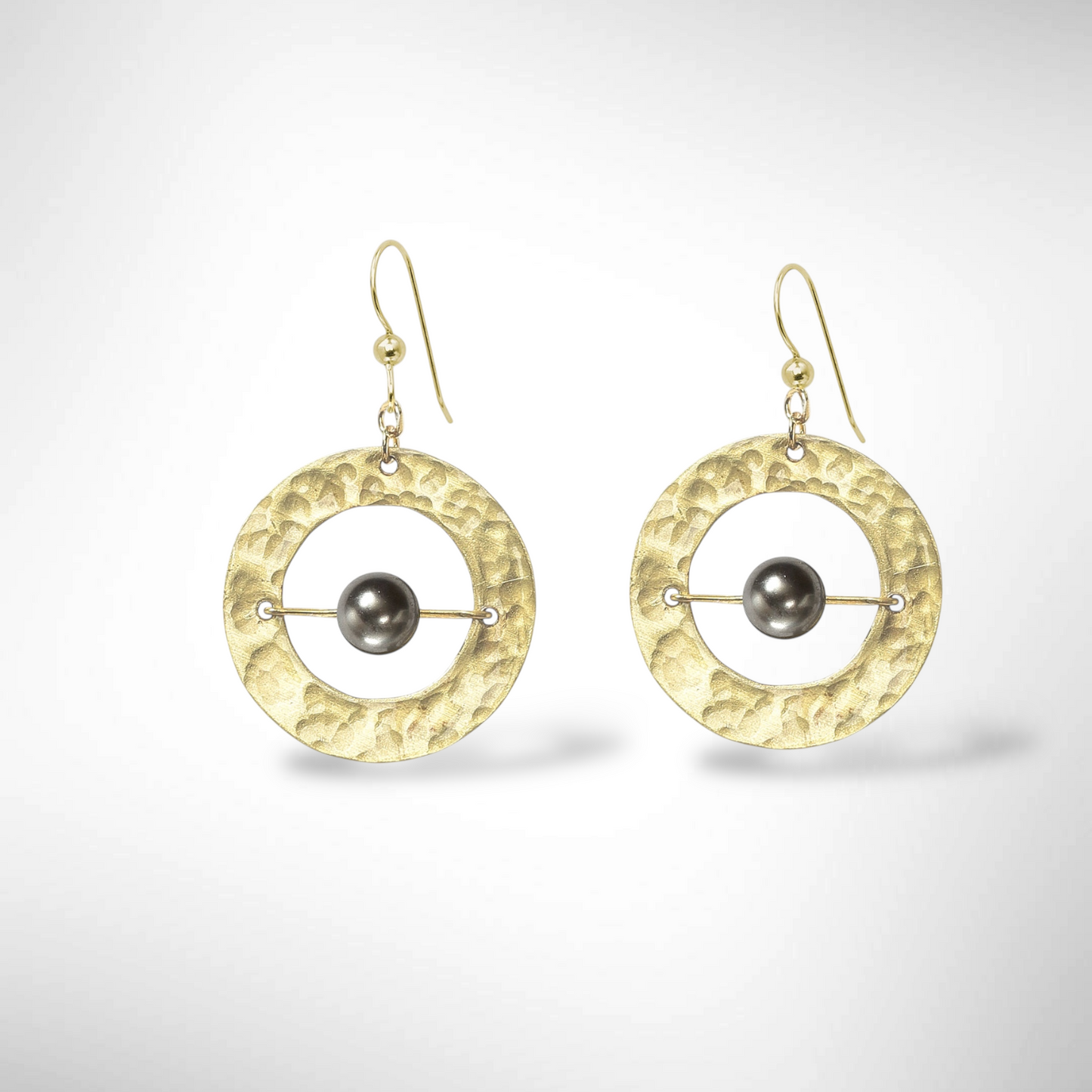 AXIS SMALL Contemporary Every Day Dangle Earrings with Suspended Stone from the LIMINAL Collection