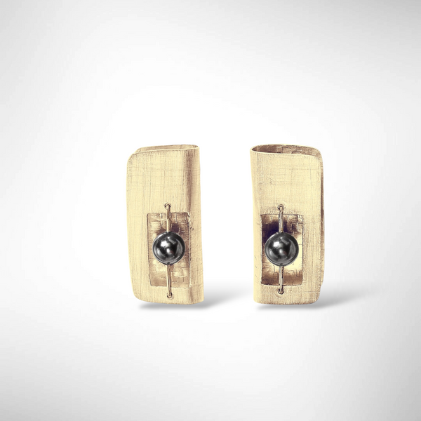 BOOK Long Rectangular Sculptural Post Earrings